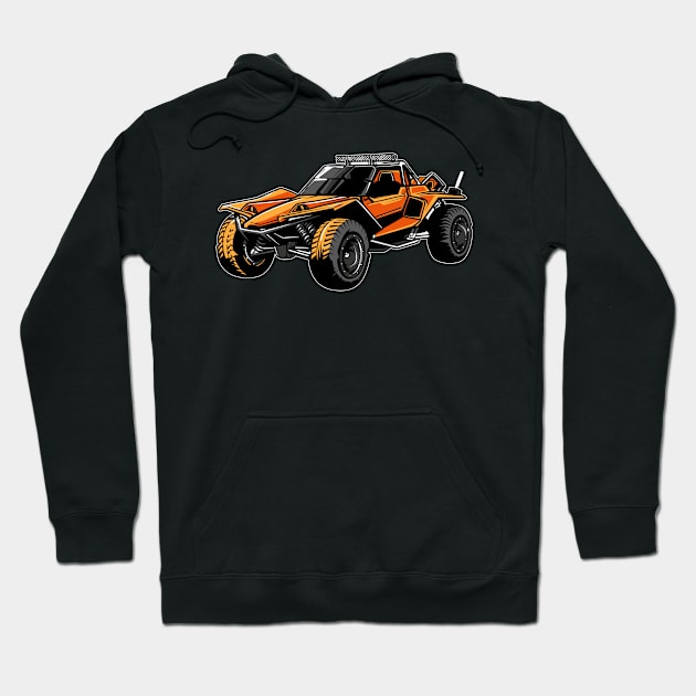 Sand Rail Dune Buggy  Sand Racing For Buggy Lovers 4x4 Off Road Hoodie by RetroZin